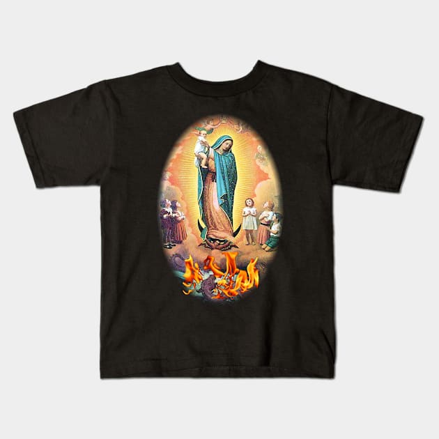 Our Lady of Guadalupe Virgen Maria Guadalupe Pro Life Anti Abortion Kids T-Shirt by hispanicworld